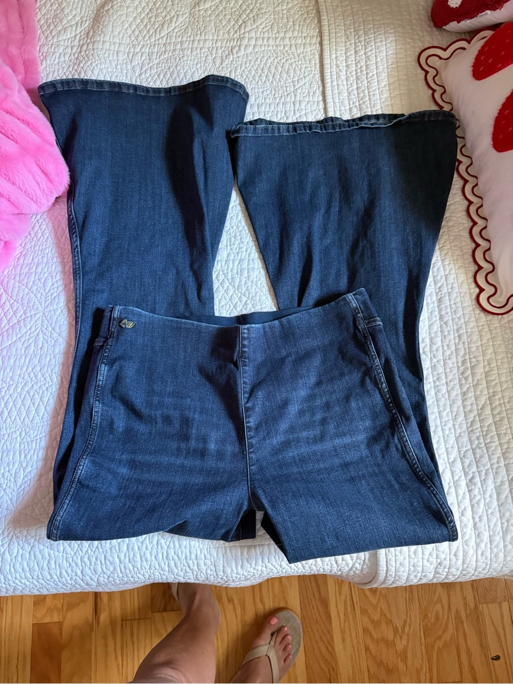 Wrangler Lainey Wilson High-Waist Dark Blue Flare Jeans for Women 34x34 - Picture 5 of 8